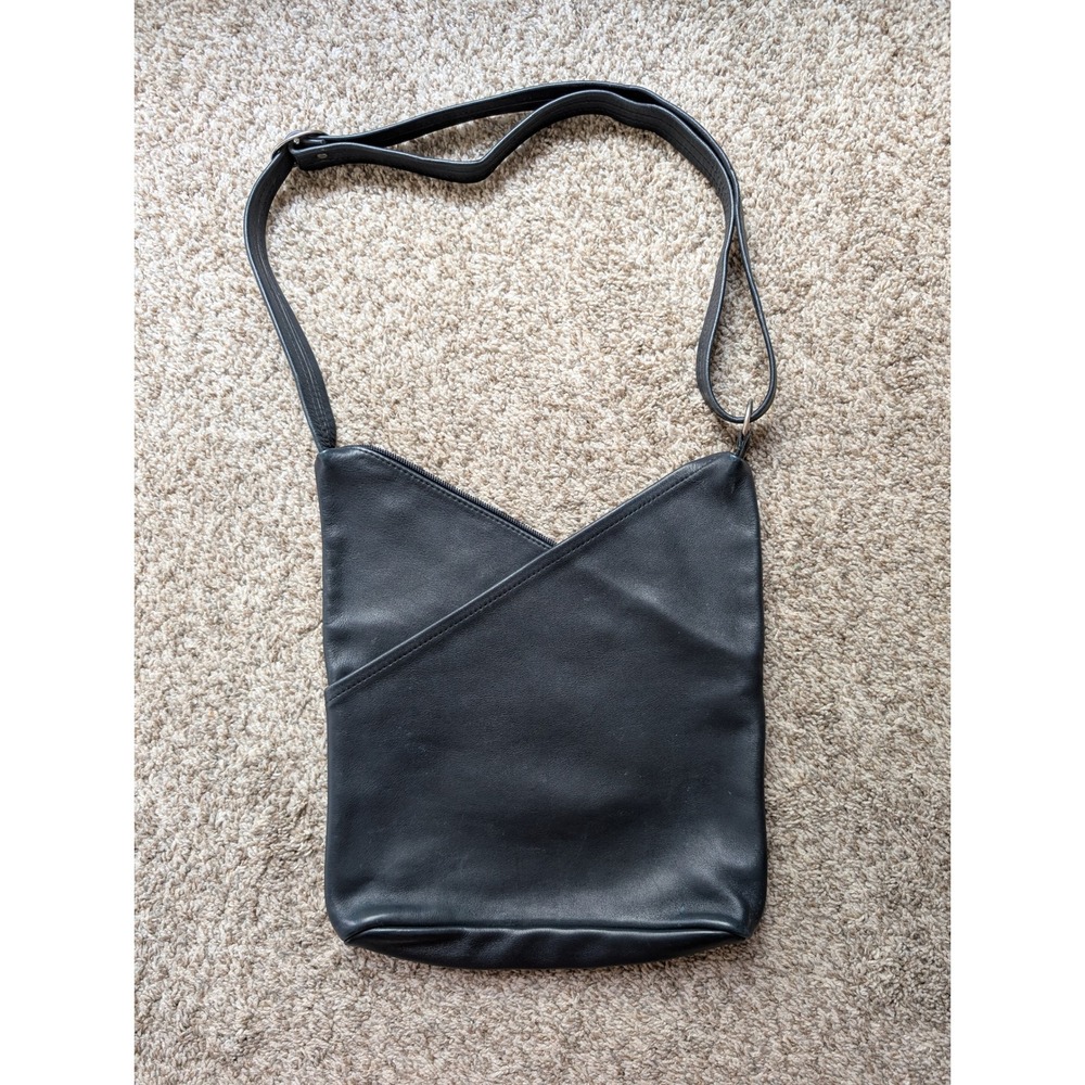 Crossbody Leather Bag Womens Navy Excellent Artisan Handcraft Purse Slim